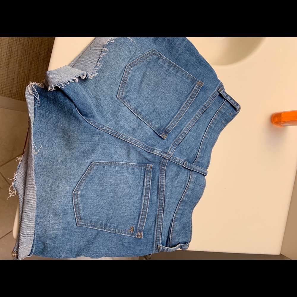 High rise denim shorts